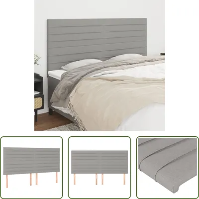 Produktbild von The Living Store Kopfteile 4 Stk. Hellgrau 100x5x78/88 cm Stoff
