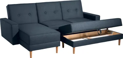Produktbild von Max Winzer Funktionssofa mit Hocker Just Cool - Flachgewebe blau - Maße: 230 x 144 x 92 cm