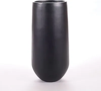 Produktbild von Elegant Einrichten | Pflanzkübel | Fiberglas | rund konisch | D40xH80cm | elegant schwarz-matt.