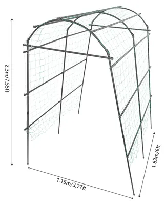 Image de Arche en métal pour plantes grimpantes - 183x115x230 cm - Arche de jardin noire, idéale comme support décoratif