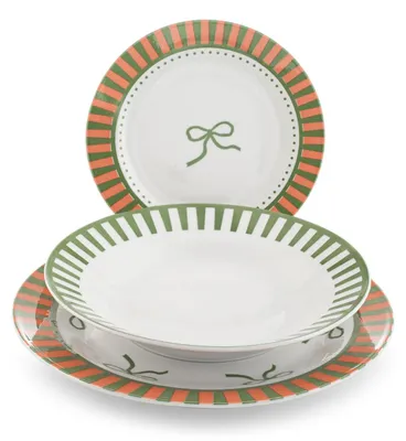 18-teiliges Porzellan-Set Candy: 6 Teller, 6 Suppenteller, 6 Dessertteller