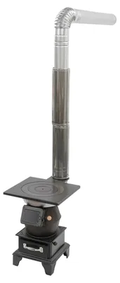 Produktbild von Holzkachel für Camping mit Rauchabzug und Aschenbecher