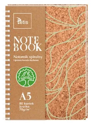 Image de Cahier A5 80k avec reliure liège 70g/m2