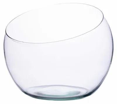 Image de Ecoglassworks coupe en verre Slant, coupe décorative, verre recyclé, transparent, Ø 25 cm, Ball D-25 Slant