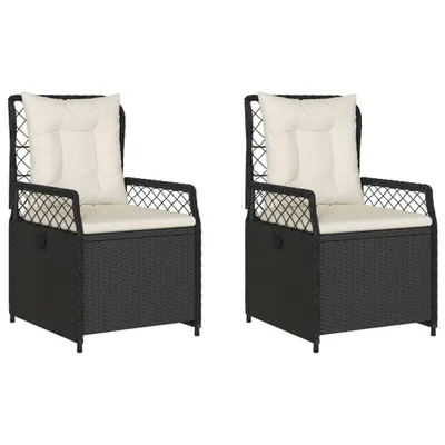 Produktbild von Gartensessel 2 Stk. Verstellbar Schwarz Poly Rattan