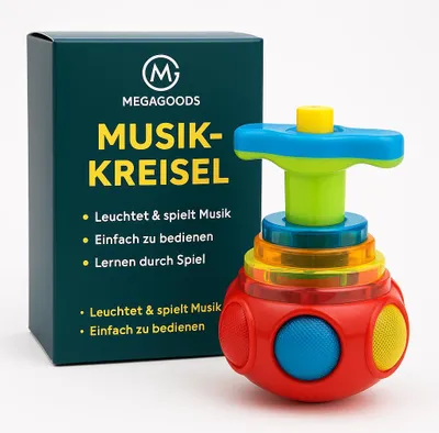 Produktbild von Kreisel Spielzeug leuchtend Musik bunt Outdoor Gyro Zufallsfarbe DE.