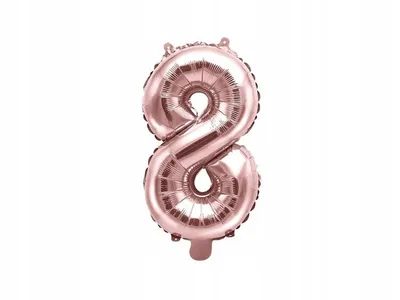 Zdjęcie produktu dla Balon foliowy Cyfra 8, 35cm, Rose Gold różowe złoto
