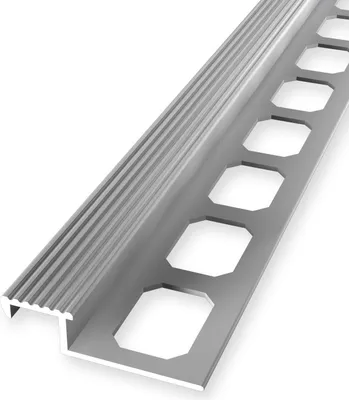 Produktbild von Fliesenprofil 9 x 20 x 2500 mm Treppenkantenprofil Einfasshöhe 9 mm Aluminium Geschlossen Gestanzt Silber Küberit