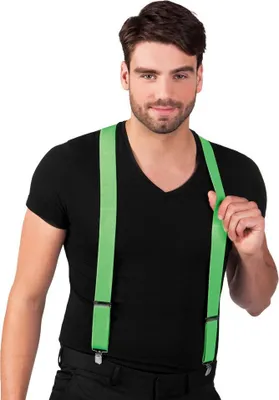 Produktbild von Hosenträger Basic neongrün UV – elastische Träger für Karneval, Party & Festival
