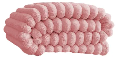 Produktbild von Kuschelige, dicke Plüschdecke mit Streifenmuster, einfarbig, warm und flauschig, ideal für Couch, Bett, Sofa, Wohnzimmer oder Büro.