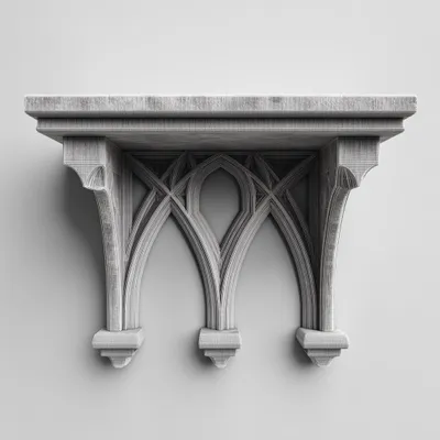 gotisches Bogen-Wandregal – Decords Wandregal, Produktansicht 1