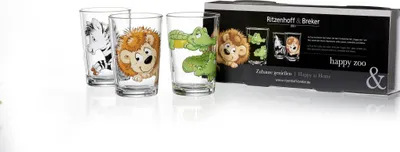 Produktbild von Kinderbecher 205ml 3tlg. 6er Set Happy Zoo
