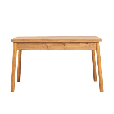 A wooden table on a white background.