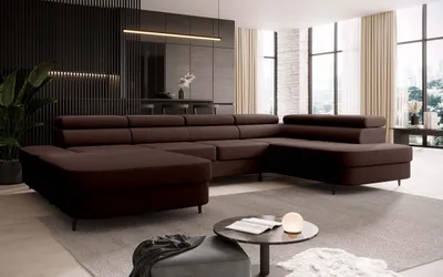 Produktbild von FurMeb24 ECKSOFA LUNA U - 350 x 203 cm vena 13 - mit schlaffunktion und bettkasten - rechte seite