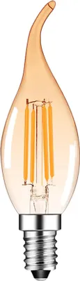 Produktbild von 4W E14 LED Kerze Vintage Filament Glühbirne Birne Leuchtmittel Retro Bernstein 1 Stück