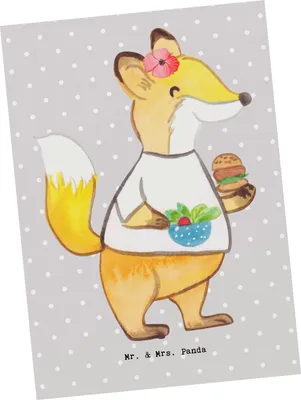 Produktbild von Mr. & Mrs. Panda Grußkarte Systemgastronomin Herz - Grau Pastell - Geschenk, Ansichtskarte, Postkarte, Postkarten, Ansichtskarten, bildkarte