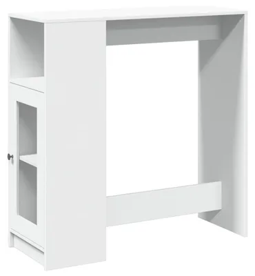 Produktbild von vidaXL Bartisch mit Regal Weiß 101x40x103,5 cm Holzwerkstoff