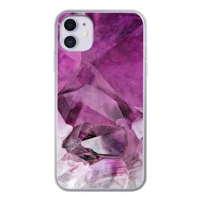 Produktbild von MuchoWow® Handyhülle Schutzhülle Hülle für iPhone 11 Naturstein - Lila - Luxus Silikon Softcase Handy Hülle - Handytasche