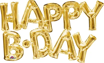 Produktbild von amscan Folienballon Phrase HAPPY BDAY gold 76x48cm