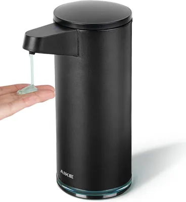 Productafbeelding van SensePro automatische zeepdispenser - Usb-c oplaadbaar - Mat zwart rvs 380ml voor vloeibare zeep