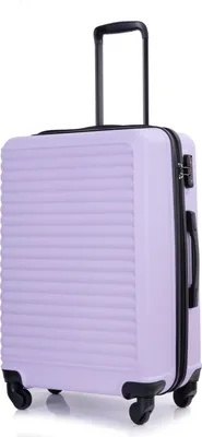 Produktbild von Flieks Koffer, Leichtes Reisegepäck, Reisekoffer mit Linien, Trolley mit TSA Schloss und 4 Rollen, Hartschale Trolley, L, Helles Lila