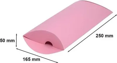Zdjęcie produktu dla Pudełko Ozdobne Prezentowe Kartonik Poduszka 250x165x50 Różowe Pud L