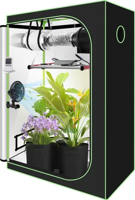 Obrázok produktu pre Bettizia Grow Box kompletná sada, vnútorný skleník s 240W LED plným spektrom, stmievateľný, uhlíkový filter, ventilátor, pestovateľský stan, pestovateľský stan, 120x60x180