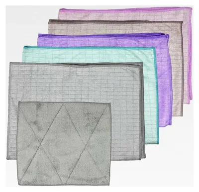 Produktbild von Geschirrtücher (5 Stück/Bunt) + 1 Spültuch - Saugstarke Mikrofaser Küchentücher, 6tlg.