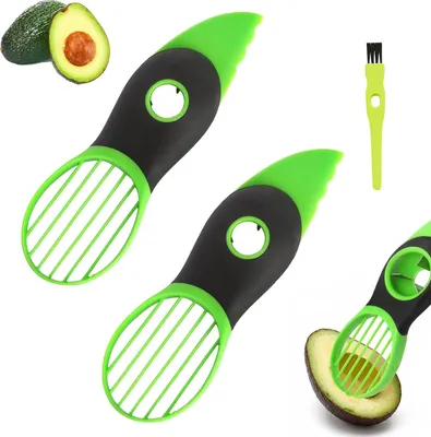 Produktbild von Avocado Schneider Set, 3-in-1 mit Edelstahl Kernentferner, 2-teilig, für die Küche