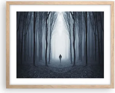 Produktbild von Gerahmtes Poster - Rahmen in heller Eiche - Charakter Wald Einsamkeit - 50x40 cm - Wand Bild - Wanddeko - Wandbilder - Wandposter - Bilderrahmen - Bilder - Kunstdruck - Wandbild - P2NAA50x40-4142