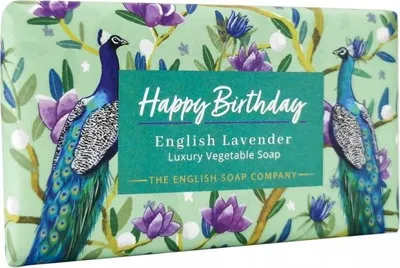 Produktbild von Feste Seife „Happy Birthday Lavendel“ von The English Soap Company, 190 g