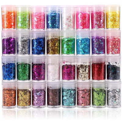 Glitterpoederset, 32 Farben, für DIY und Make-up