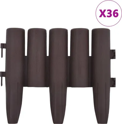 Produktbild von vidaXL Rasenkanten 36 Stk. Braun 10 m PP