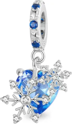 Produktbild von Gnoce Charm Herz-Anhänger mit Schneeflocke Silber GVC028