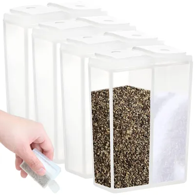 Gewürzdosen Set 4er-Pack durchsichtig Plastik Salz Pfeffer Streuer