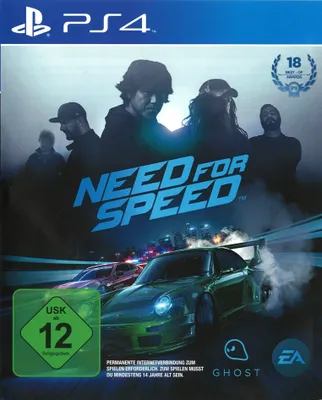 The cover art for the video game Need for Speed, featuring several people and cars.