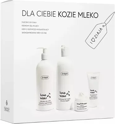 Produktbild von Ziaja Kozie Mleko Zestaw świąteczny Mydło 500 ml + Mleczko 400 ml + Krem 50 ml + Krem do rąk 50 ml