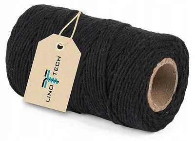 Produktbild von Linotech Makramee-Garn Schwarz 2mm 60m