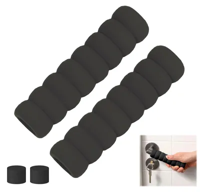 Image de Lot de 2 protections pour poignées de porte, protection pour poignées de porte, butoirs de porte, protection murale pour poignées de porte, cache-poignée en silicone, antistatique, butoirs pour poignées de porte, housse de protection élastique, poignées de porte de sécurité