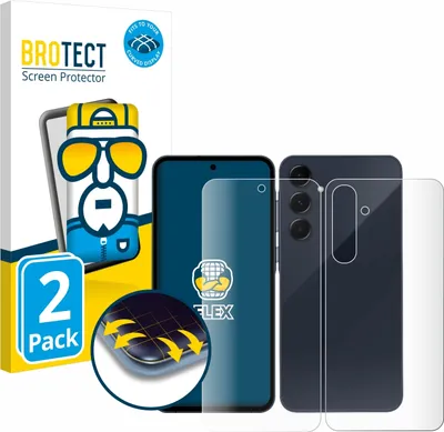 Produktbild von 2x BROTECT Fullscreen Schutzfolie für Samsung Galaxy A55 5G (Display+Rückseite) Displayschutz Folie Fullcover Klar Transparent