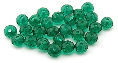 Produktbild von Vintageparts Glasschliffperlen Rondelle Kristallglas emerald 6 mm