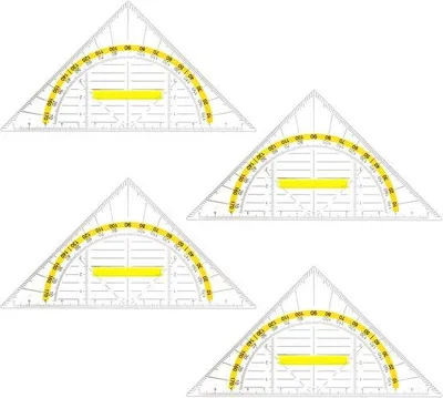 Produktbild von Geometrisches Dreiecks-Linienset aus Kunststoff, 4 Teile, 16 cm