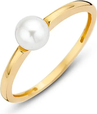 Produktbild von New Bling Goud 9NBG-0016-60 Dames Parel Ring - 5mm - maat 60 - Goud