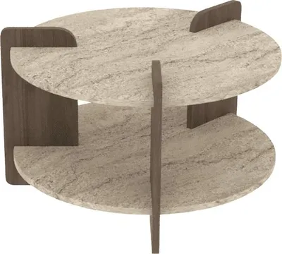 Produktbild von CALICOSY - RunderCouchtisch mit doppelplatte Ø70 cm MILO