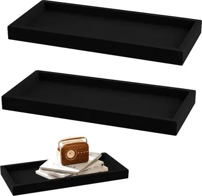 Produktbild von Famanu Badezimmerablage Set von 2 - Dekorative Silikon Organizer in Schwarz