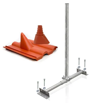 Produktbild von PremiumX X100-60 SAT Dachsparrenhalter feuerverzinkt Frankfurter Set rot