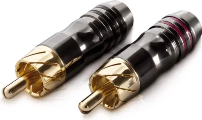 Produktbild von Cinchstecker CS Serie Vollmetall vergoldete Kontakte farblich codiert Paar