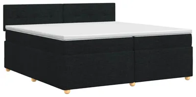 Zdjęcie produktu dla Łóżko sprężynowe z materacem czarne 200 x 200 cm tkanina