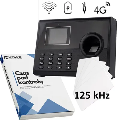 Obrázok produktu pre Zaznamenávanie pracovného času WIFI WEB P2P IC WIEGAND 4G + 15 RFID kariet 125 kHz + EBOOK „Pracovný čas pod kontrolou“