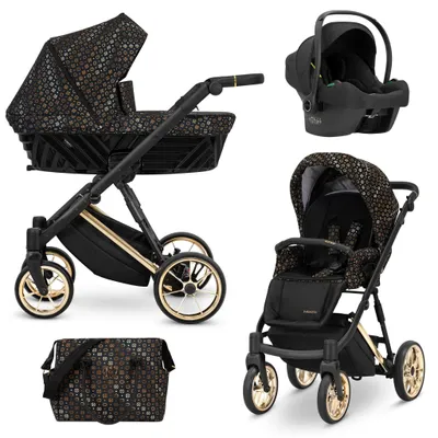 Produktbild von Kinderwagen Kunert Ivento Premium 3in1 - goldene Rahmenfarbe - Farbe: Black Style